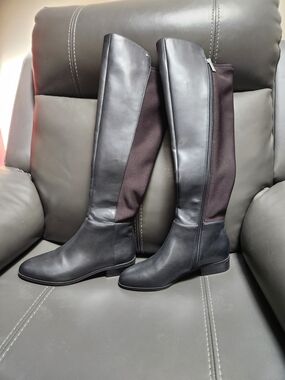 Michael Kors Black Over-the-Knee Stretch Riding Boots